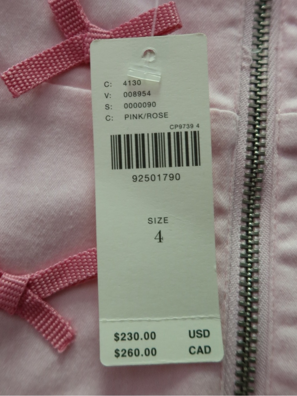 Light Pink Spaghetti Strap Dress with Pink Bow Accents - Picture 4 of 4